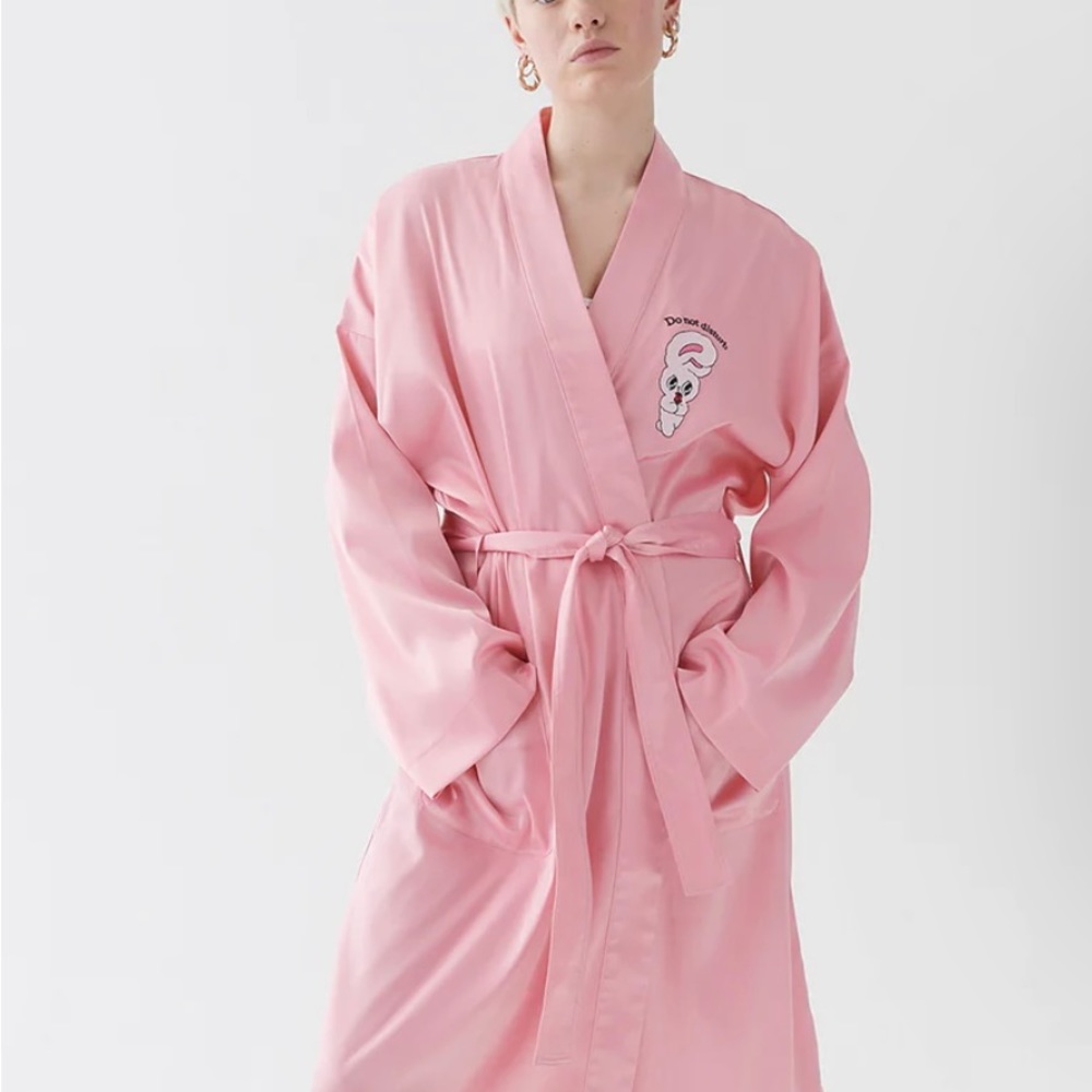 Lazy Oaf Do Not Disturb Satin Bunny Robe | bad bunny | robe | pink sleepwear